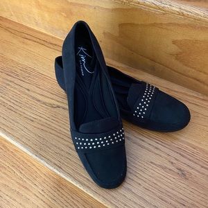 Kim Rogers Morgan Black Suede Loafers Flats 9.5